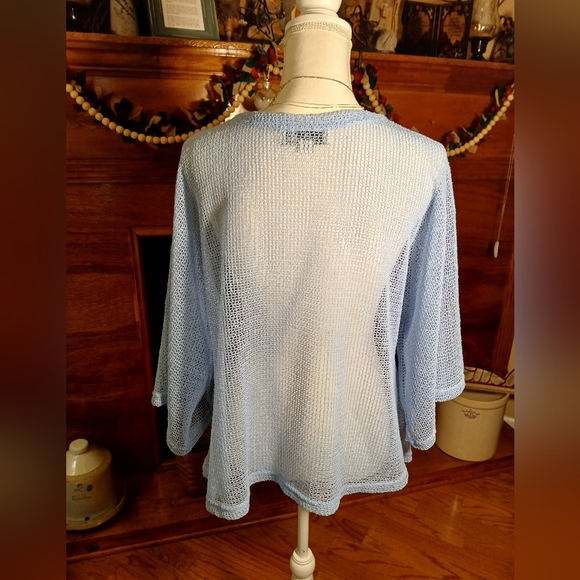 Simply Noelle Mesh Jacket In Periwinkle Blue With Buttons - Picture 4 of 6